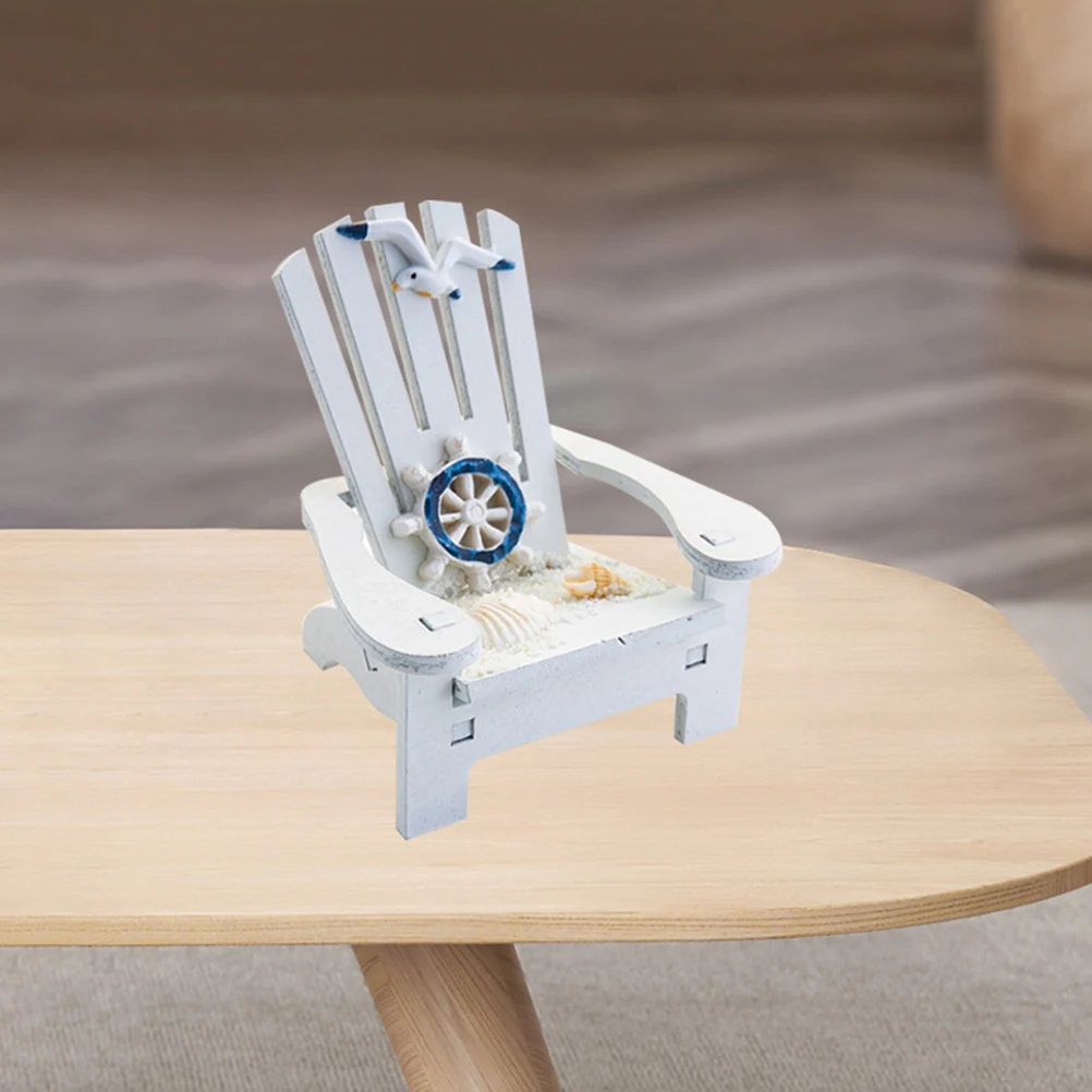 

2 Pcs Beach Chair Decor Miniature Coastal Home Chairs for Dollhouse Nautical Ocean Themed