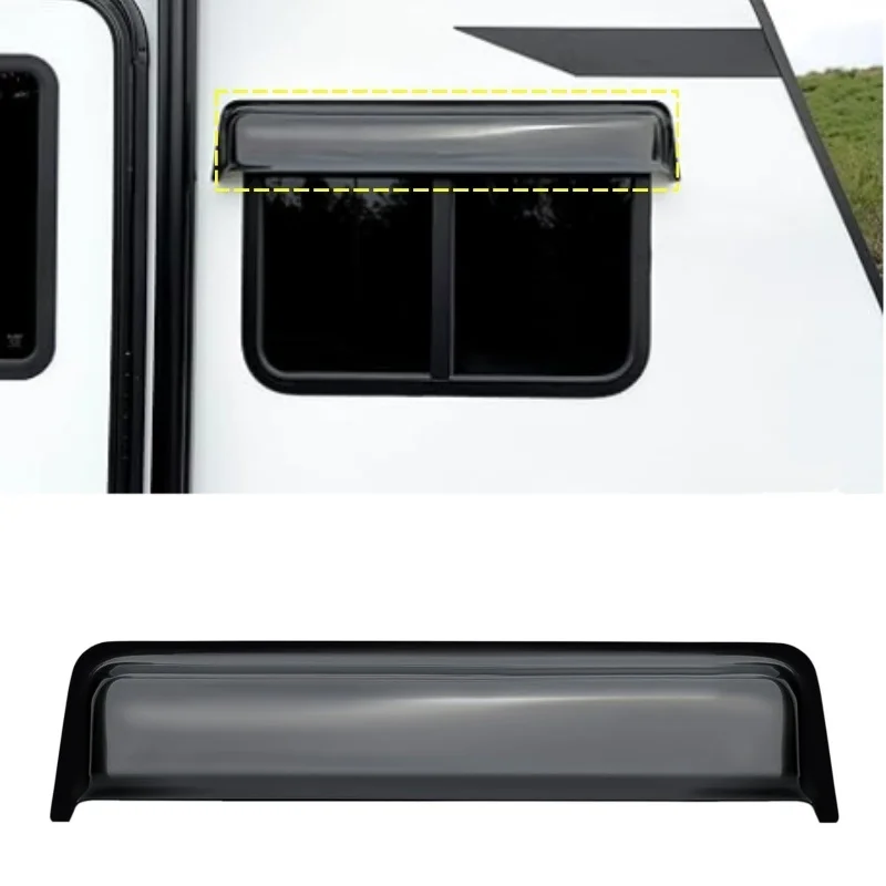 20 Inch RV Window Rain Guards + Sun Shades - UV Protection, Ventilation Design, Easy Snap-On For Campers/Motorhomes Accessories