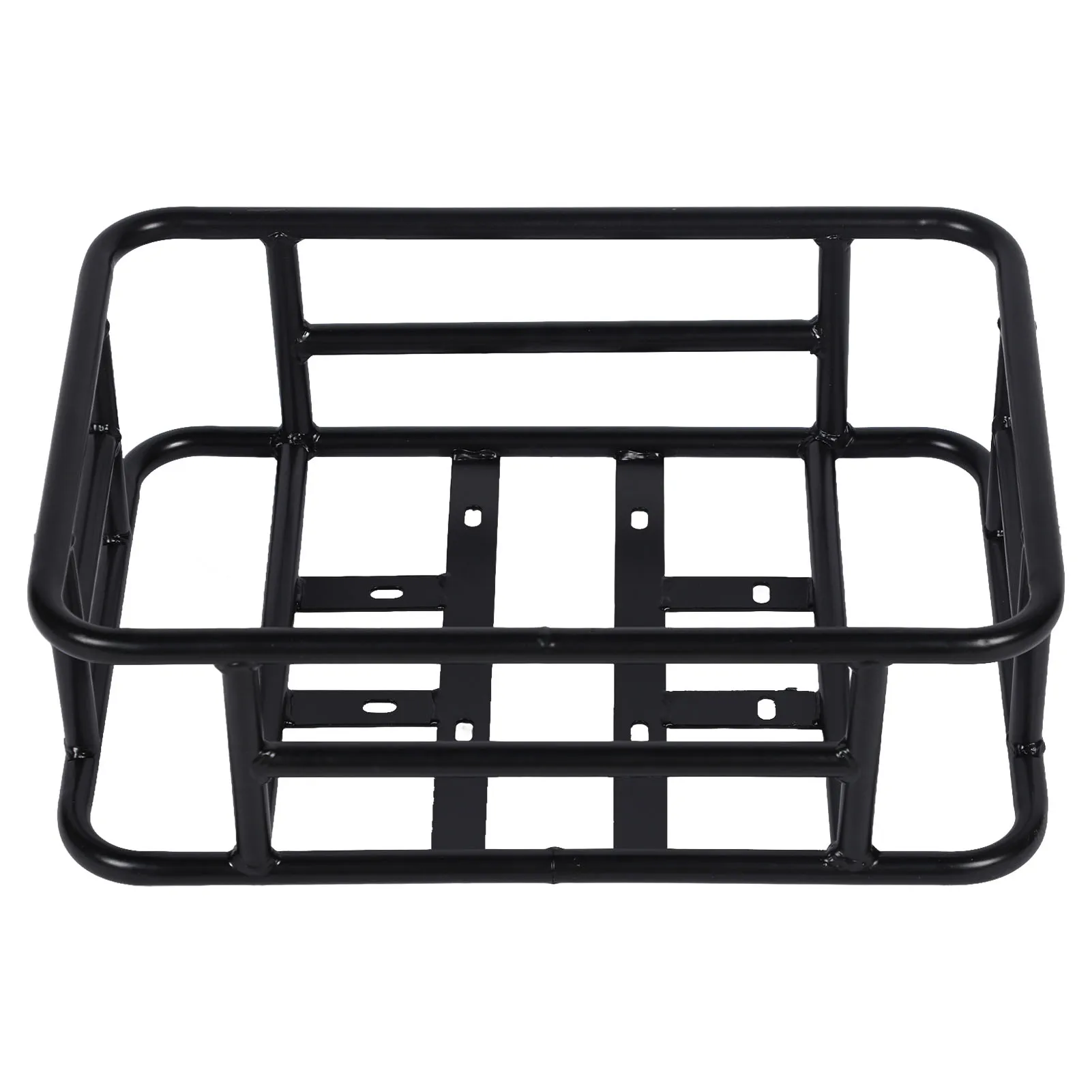 سلة الدراجة الخلفية سلة تخزين الدراجة سلة الدراجة الخلفية الحديد مقاوم للماء سعة كبيرة غير قابل للصدأ سلة التخزين الخلفية الأسود