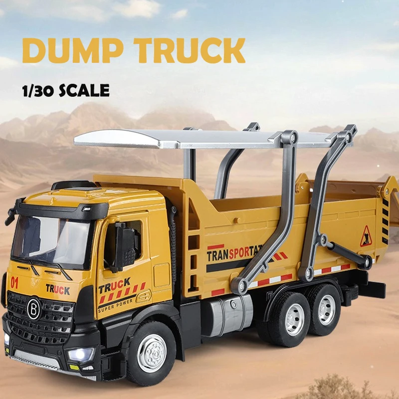 

Simulation 1/30 Scale Big Size Alloy Dump Truck Model Diecast Engineering Vehicle Toy for Children Boy Gift Play Vehicle