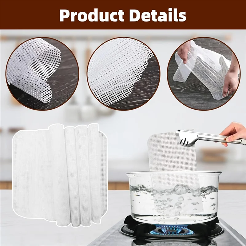 ノンスティックフルーツレザートレイ、メッシュ脱水トレイ、シリコン脱水シート15枚パック、乾燥肉用-B91B