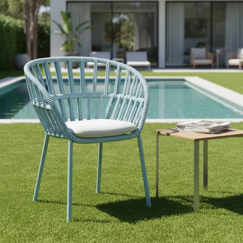 Modern Outdoor Garden Sofa Set Milky Tea Rattan Patio Furniture for Leisure Couch for Outdoor Leisure