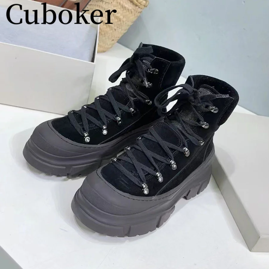 Hot Warm Winter Designer 2023 Brand Boots Snow Boots Women Round Toe Thick Sole Lace up Female Platform Boots for Women mujer