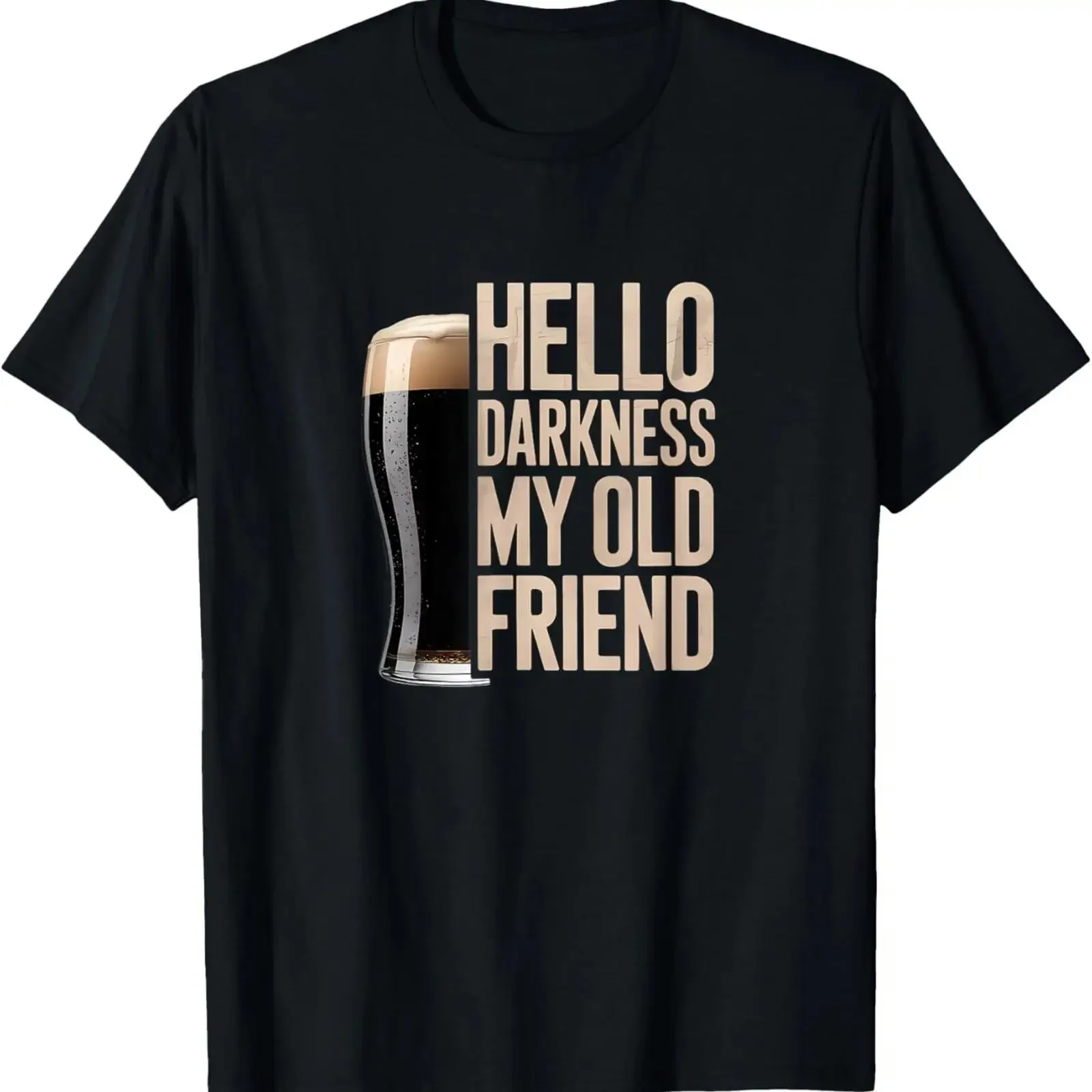 Hello Darkness My Old Friend Stout Bierliebhaber T Shirt vintage Washed Breathable homme designer clothes Soft Comfortable