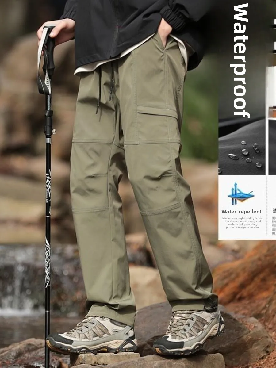 

Men's Faion Outdoor Sports Windproof Waterproof Workwear Casual Loose Mountain Climbing Straight Leggings Leisure Pants