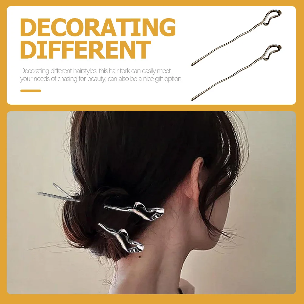 

2 шт. металлические вилки для волос, китайские аксессуары для волос, нерегулярный дизайн для девочек и женщин, прически «сделай сам», украшения для вечеринок
