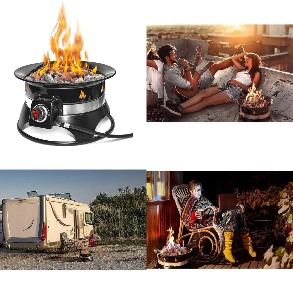 

Firebowl Outland Living 870 Премиум 19-дюймовый бездымный уличный пропановый костра с автоматическим зажиганием и крышкой и комплектом для переноски