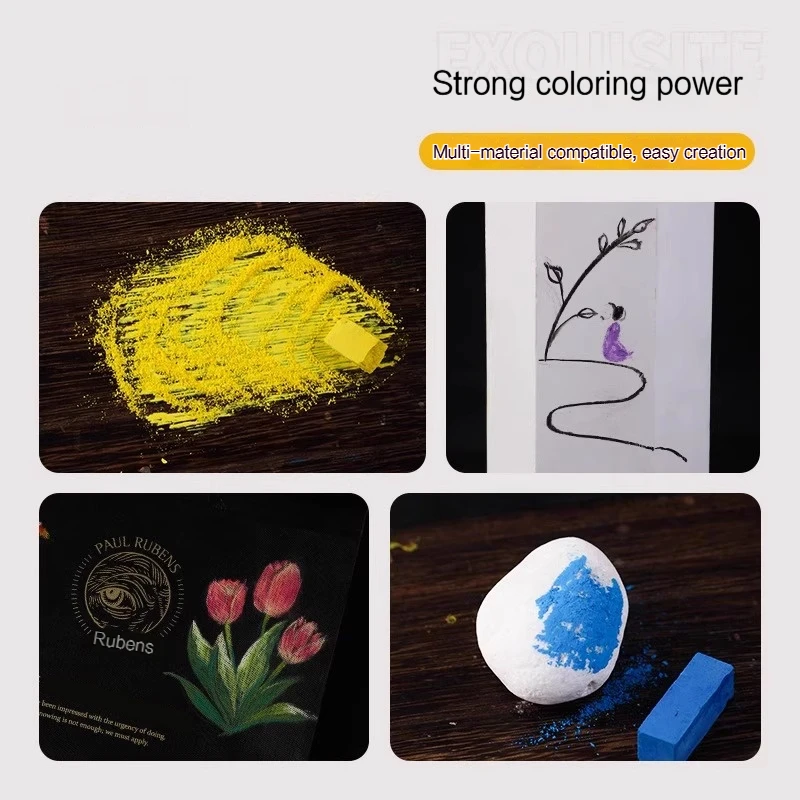 24/36/48Color handmade Soft Chalk Pastels Set for Artist Graffiti Drawing Coloring Art Stationery Supplies Overlapping Non Toxic