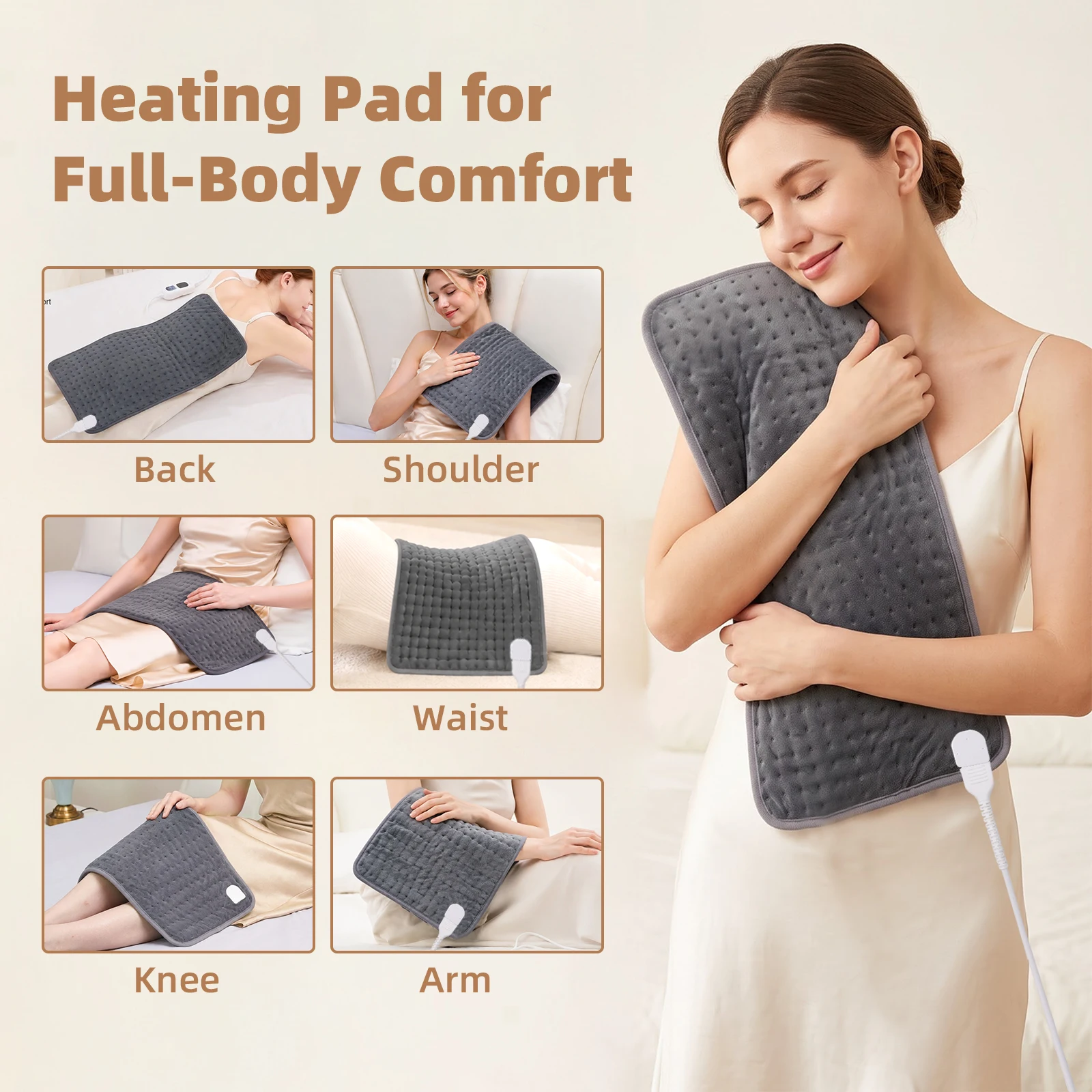 Electric Heating Pad Heating Blanket with thermostat Electric Heating Pads for Back Neck Shoulder Home Office Washable