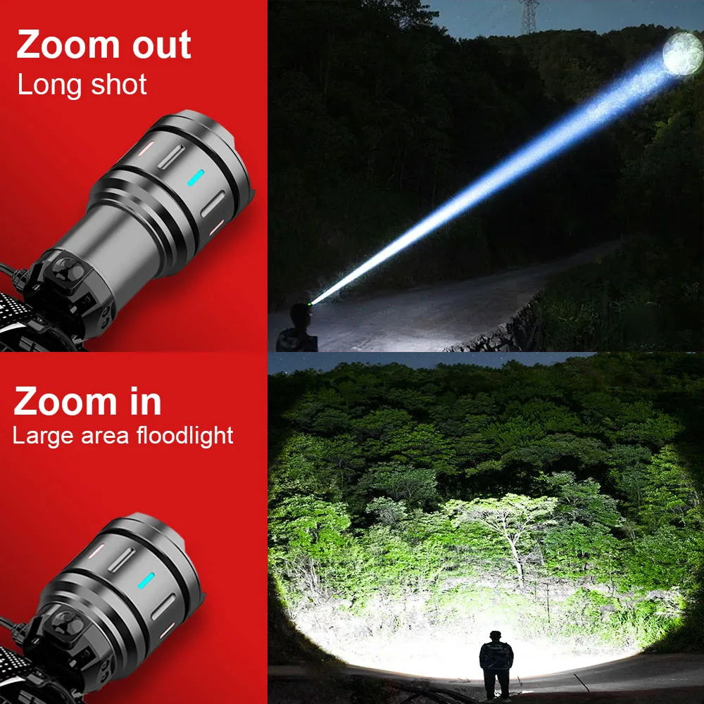 High Power 800W LED Headlamp 35000000LM Super Bright Head Flashlight Zoomable Lamp Rechargeable Outdoor Hunting Fishing Lights