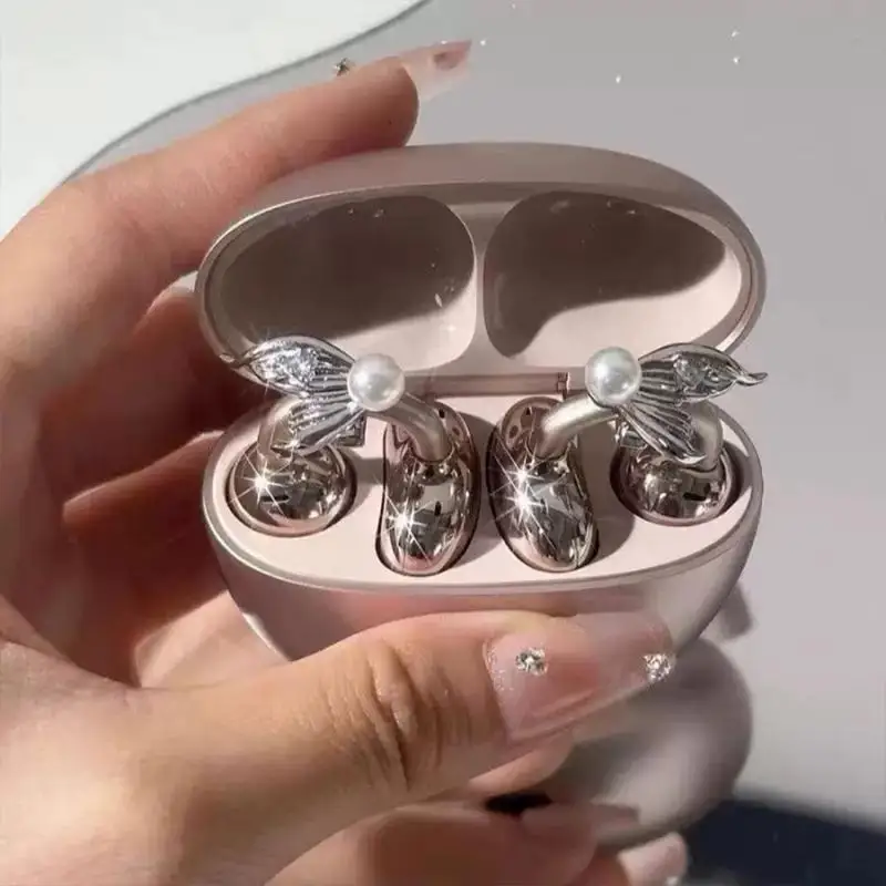 Creative Earphone Clips 2 Pieces Set Artificial Crystals Anti Lost Headphone Accessories for Jogging and Fitness