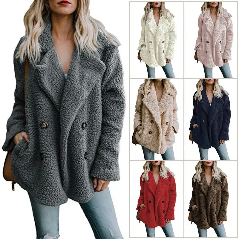 

Jocoo Jo Women's Faux Fur Coat Warm Autumn Winter Teddy Sle Other Brand Silk Filling 2024 Fall Season Ladies' Jaet