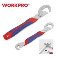 WORKPRO Universal Key Pipe Wrench Adjustable Wrench Spanner Open End Spanner Set Quick Snap Soft Grip Plumber Multi Hand Tool