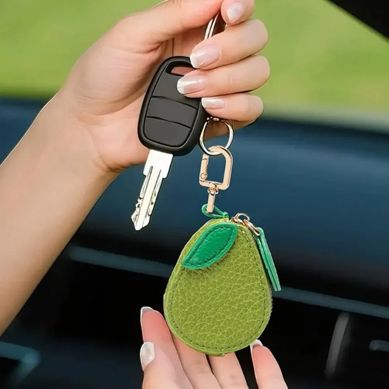 Best Seller Cute Fruit Shape Leather Coin Purse Mini Zipper Earphone Bag Keychain Pendant Small Wallet Gift For Women Girls view 5
