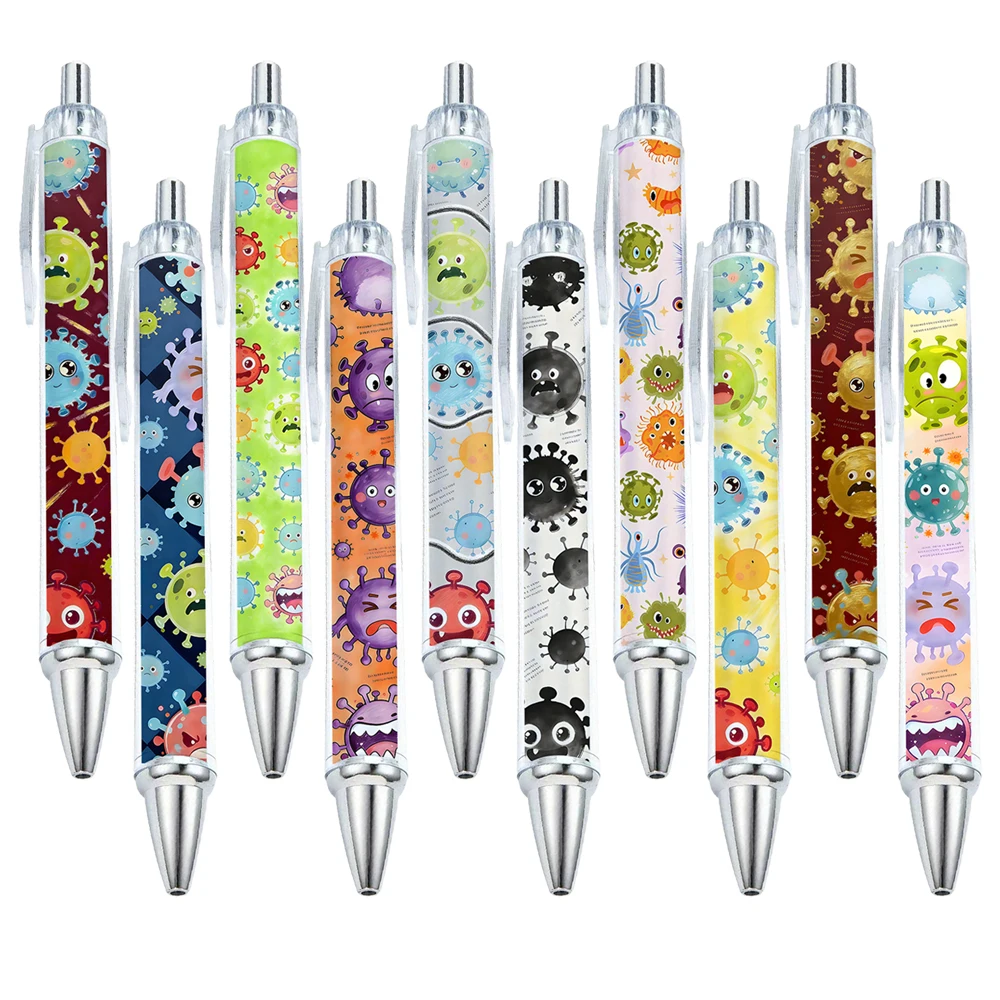 

8/15PCS virus series ballpoint pen eliminate virus theme ballpoint pen random pattern