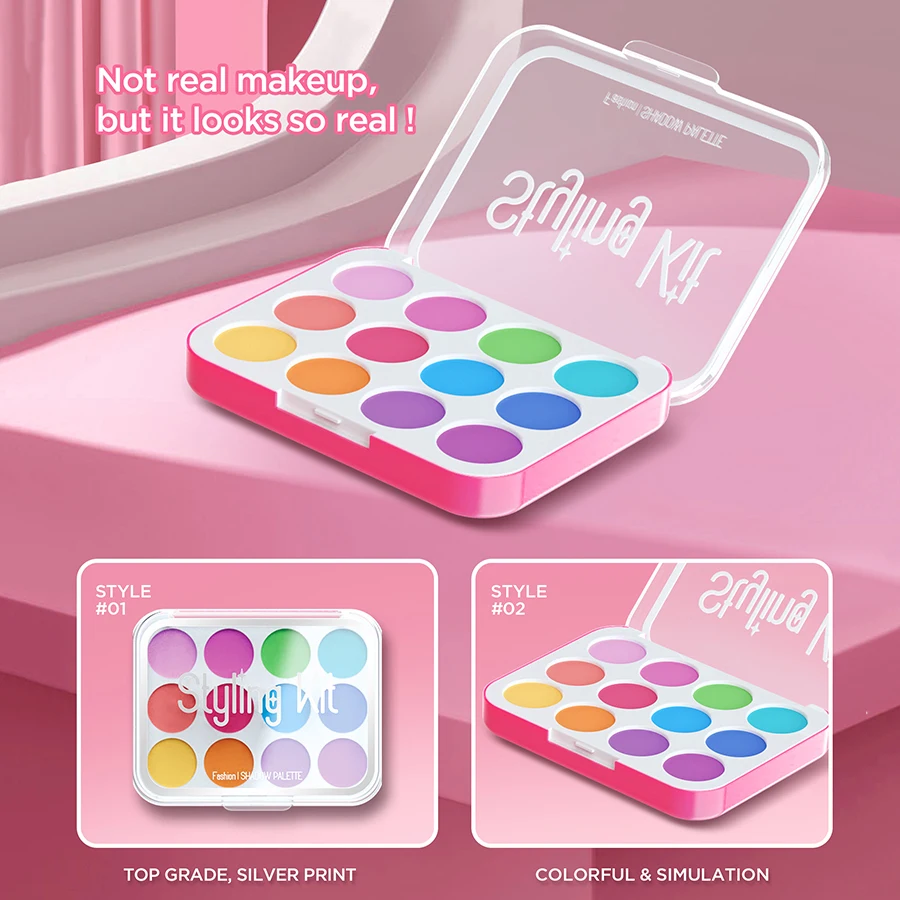 10 قطعة/المجموعة/المجموعة محاكاة التظاهر ماكياج اللعب منزل اللعب لعبة مستحضرات التجميل مجموعة عينيه لوحة أحمر الشفاه تطبيقها (ليست ماكياج حقيقي)