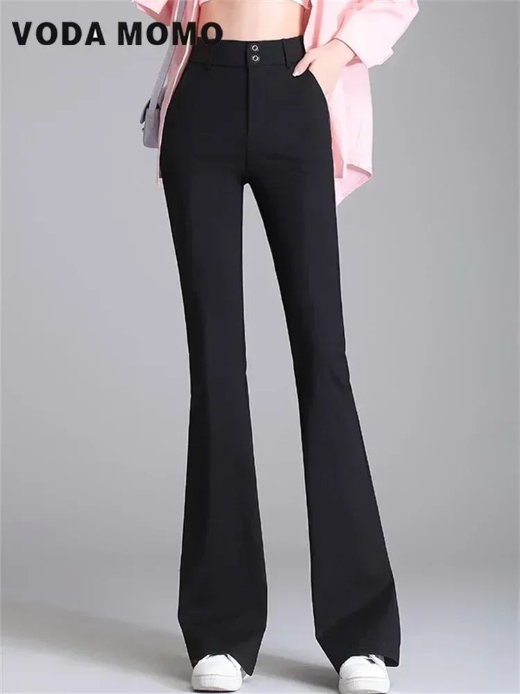 2023 Autumn Winter New High Waist Thickened Velvet Warm Casual Straight Flare Suit Pants Micro Flared Pants for Women Commuting