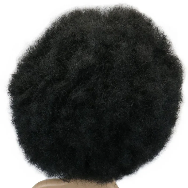 QQXCAIW 200g Super Big  Short Culry Cosplay Party Black Dance Afro Wigs Synthetic