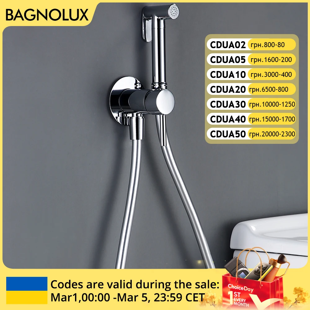 Chrome-plated Brass Hand-held Wall-mounted Hybrid Hot And Cold Water With Stand Bathroom kitchen Toilet Faucet Bidet Sprayer