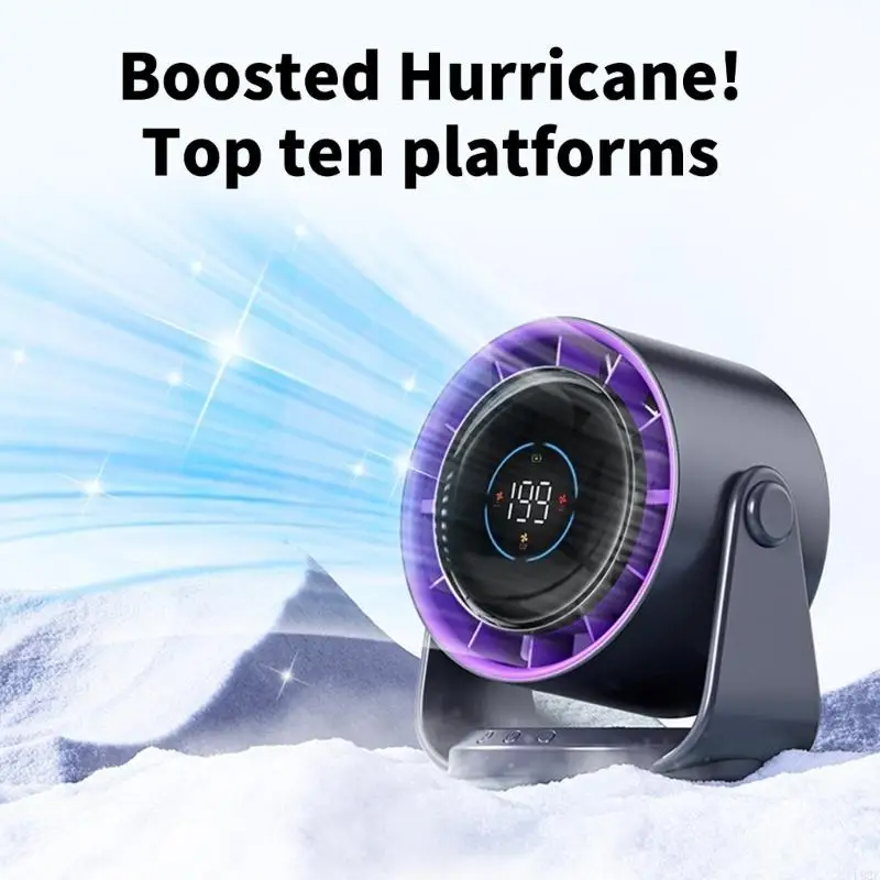 

F92F Air Cooling Fan Small Desk Fan Digital Display Fan Quiet Fan Adjustable Speed