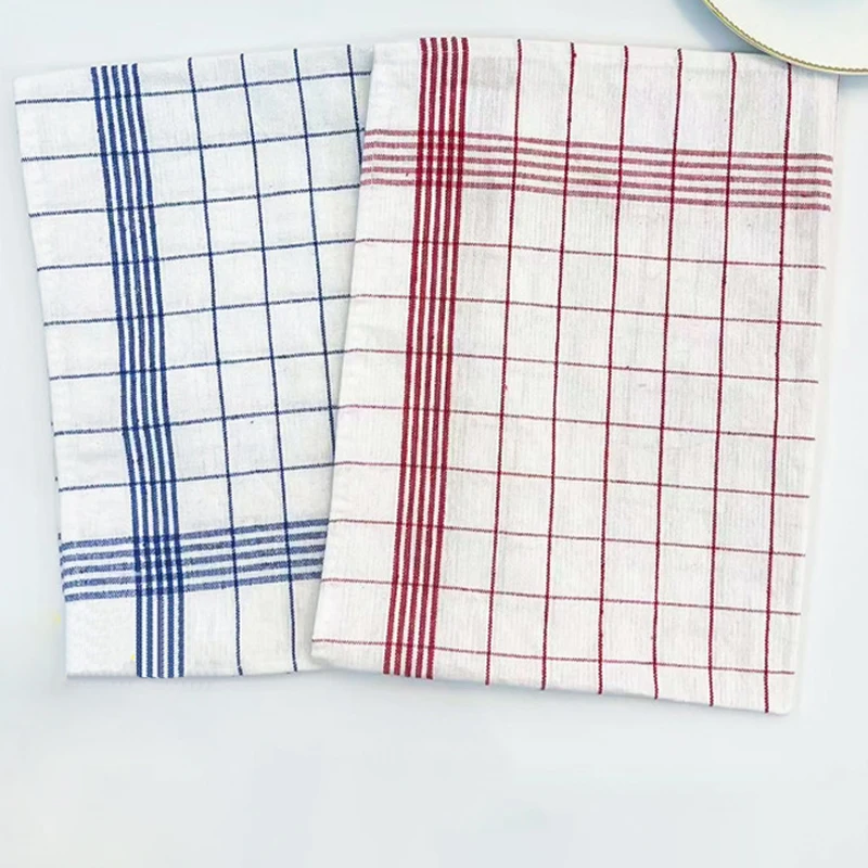 Checkered Striped Cloth Absorbent Kitchen Table Cleaning Cloth Scouring Pad Towel Household Cleaning Utensils