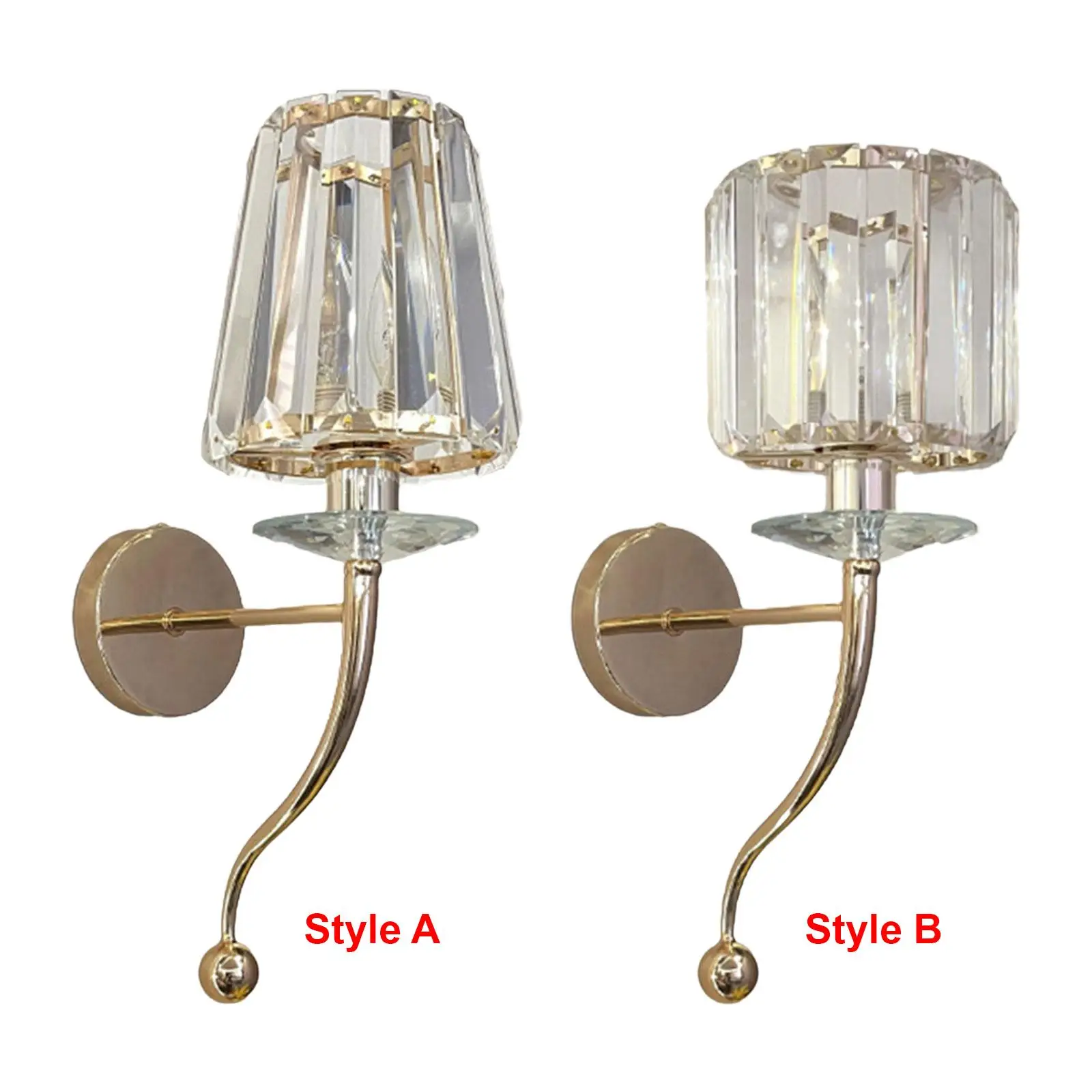 Wall Light Sconce Fixture Iron Crystal Bedroom Lamp Modern Nordic Decor Indoor Illumination for Dining Room Living Space