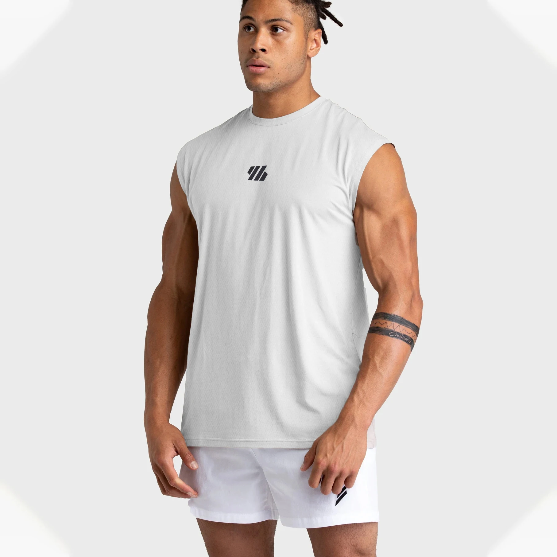 Men Tank Top Sleeveless Shirts Mesh Breathable Gym Shirt Men Muscle Tshirt Slim Fit Bodybuilding Tank Tee