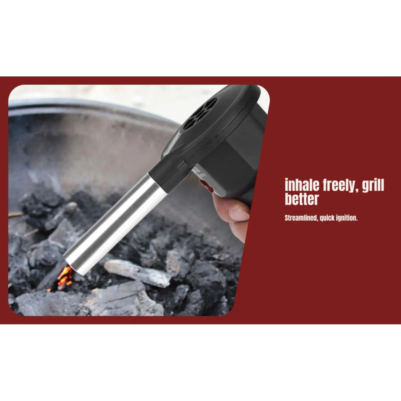 Portable BBQ Fan Barbecue Air Blower for Wood Bbq Set Grill Accessories Kit Outdoor Barbecue Grilling - view 2