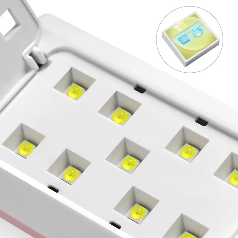 9 LED Beads Dual Light Source Nail Fast Dryer UV LED lampada USB macchina per fototerapia per unghie strumenti per Manicure Gel per polimerizzazione smalto per unghie