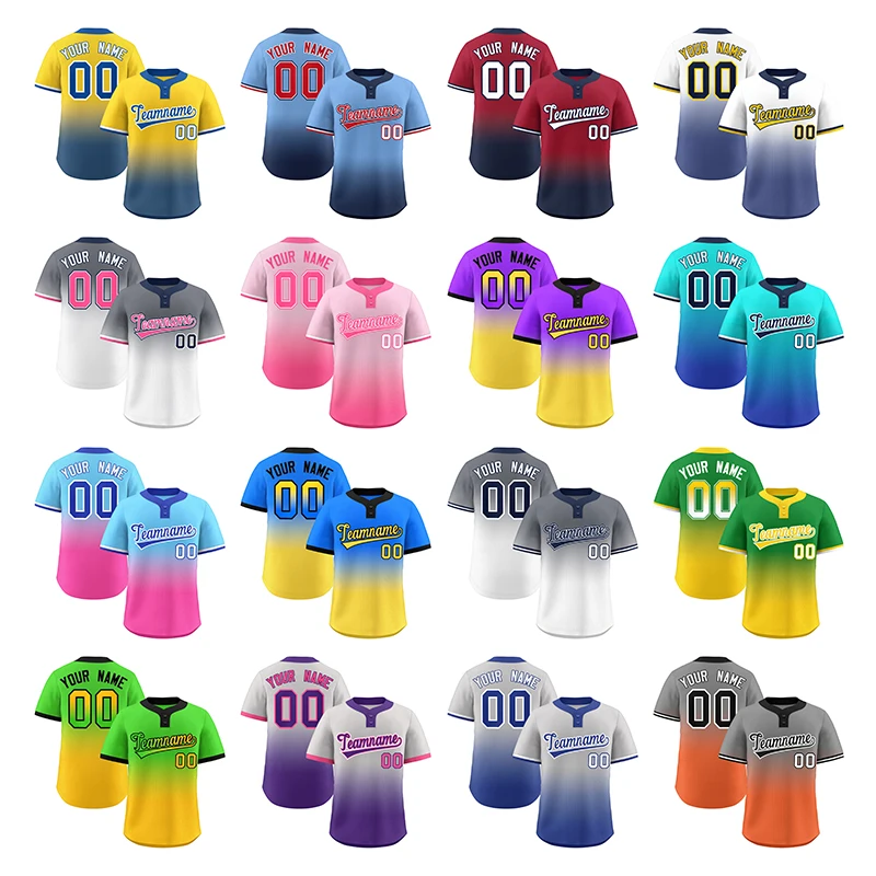 

Custom baseball shirt digital printing mesh polyester v neck t-shirt stitched name men's baseball shirt