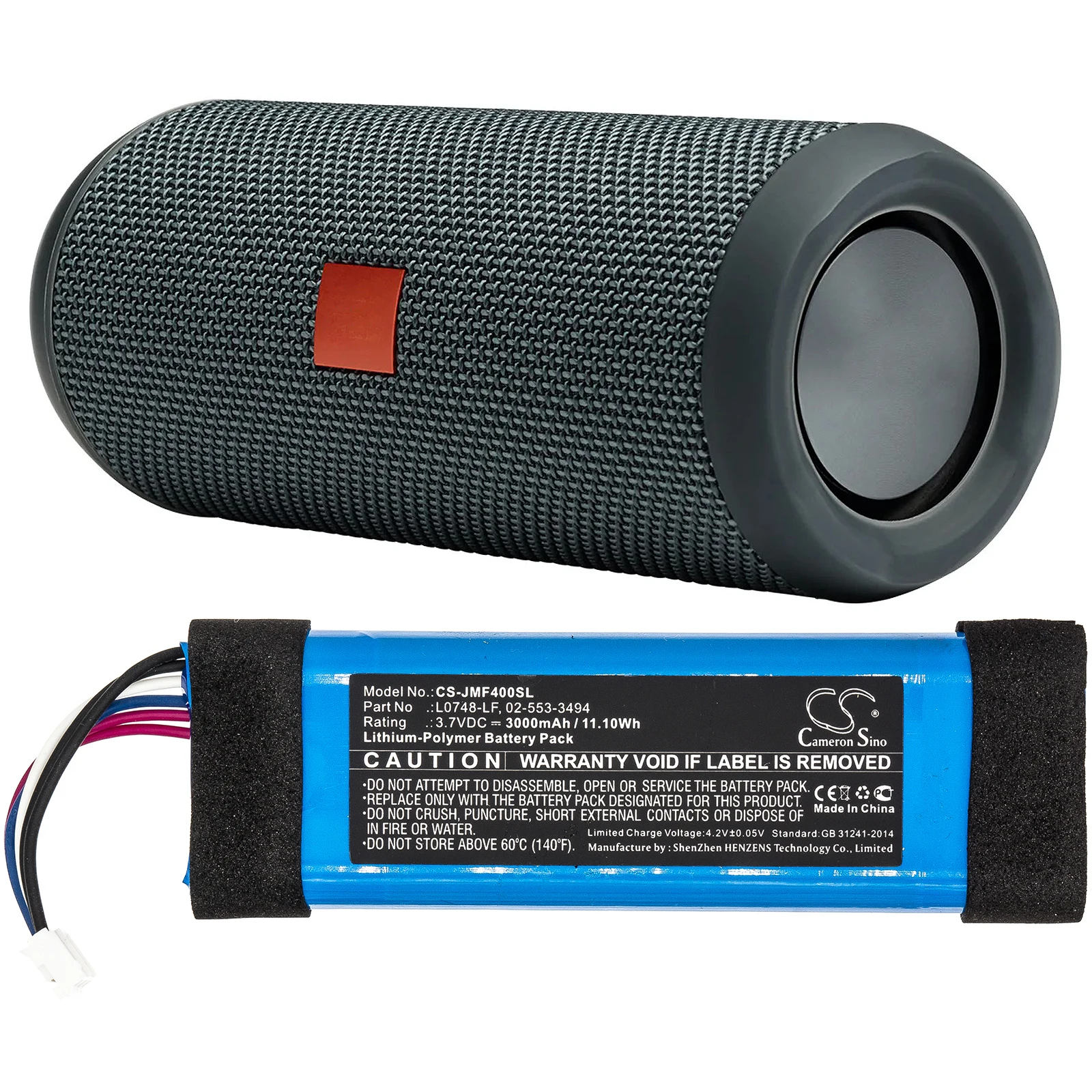 Speaker Battery For JBL Flip Essential Flip 3 Stealth Edition Flip 3 SE 02-553-3494  GSP872693 L0748-LF 3000mAh / 11.10Wh