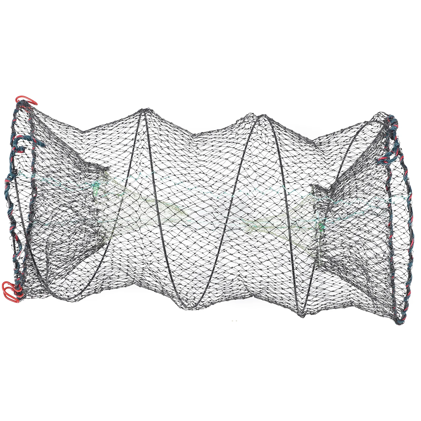 

1Pcs Foldable Fishing Trap Net Circular Spring Cage Design Mesh Bait Cast Landing Tool for Saltwater Freshwater Crawfish Prawn