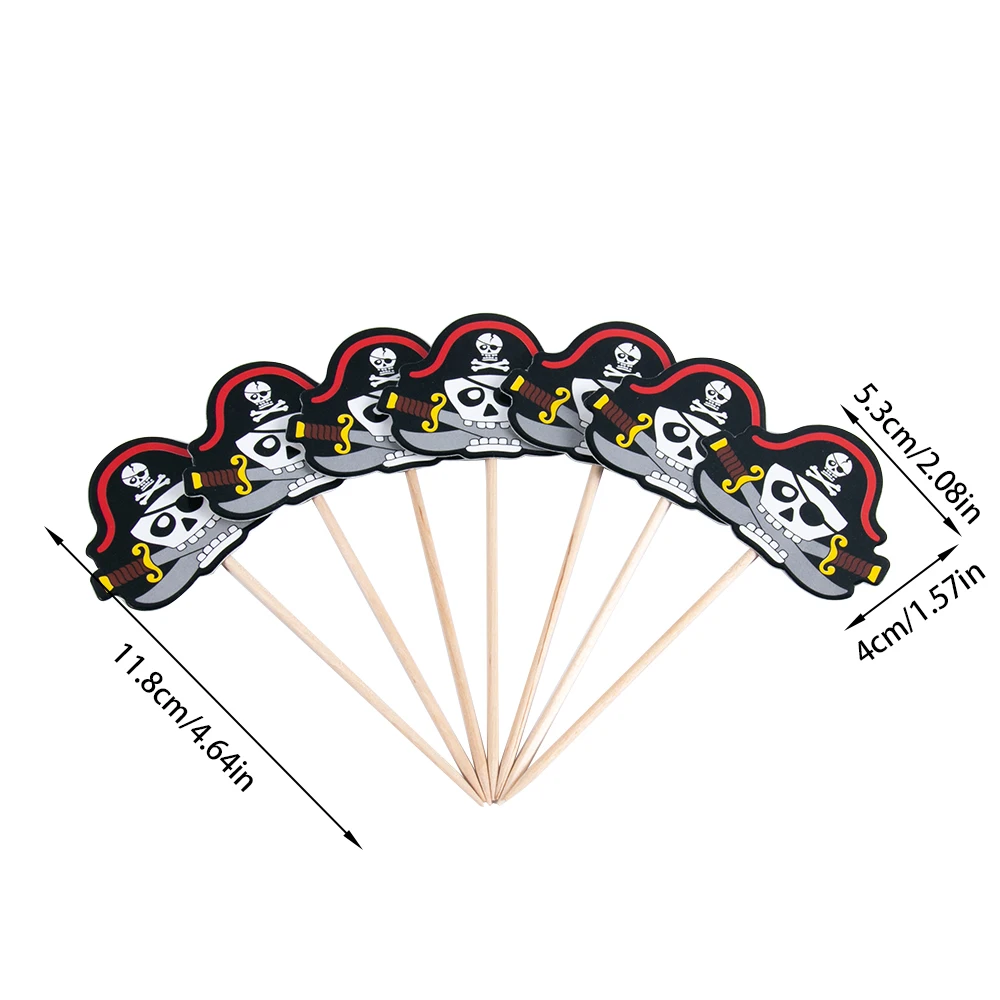 Tema pirata stoviglie mappa del tesoro teschio piatto di carta tazza tovaglia cake topper bambini ragazzo pirata festa di compleanno decorazione
