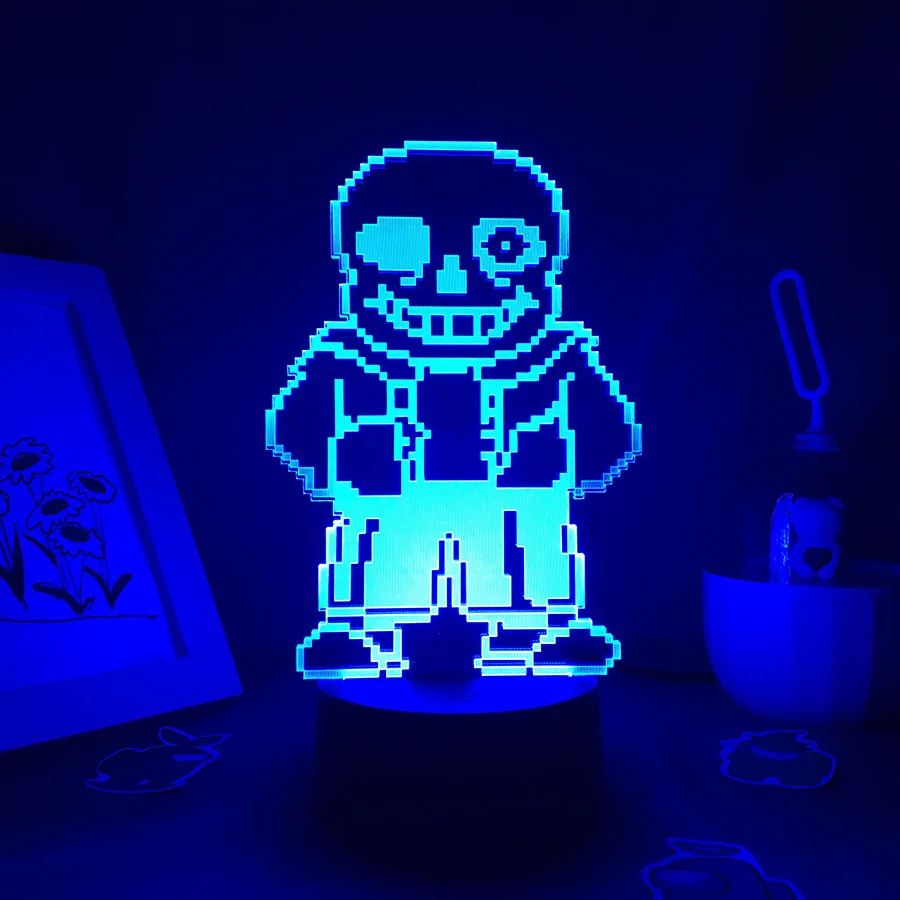 Undertale Sans Love lámpara de juego 3D Led RGB luces nocturnas, regalos de cumpleaños para amigos, sala de juegos, mesa, decoración colorida,