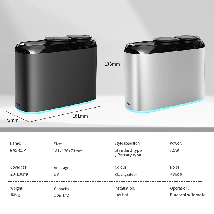 Difusor De Aromas Con Luz LED 100ml 3-Color LED Waterless Aroma Diffuser Scent Nebulizer Night Light Kids Bedroom