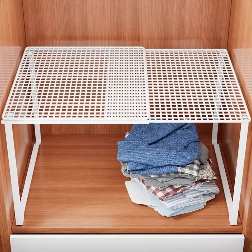 

Металлическая полка для шкафа «сделай сам», регулируемая расширяемая перегородка для гардероба, выдвижной телескопический органайзер для гардероба, кухня