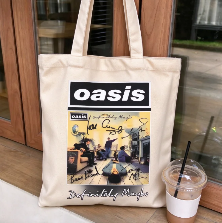 2026 new Canvas Tote Bag Retro Poster Print Large Capacity Shoulder Bag Women Casual Daily Shopping Handbag