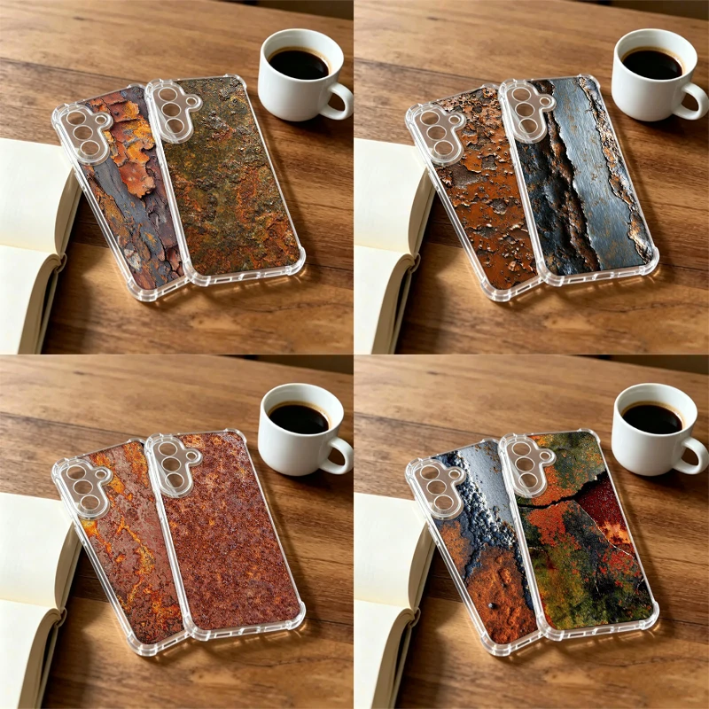 Rustic Metal Textures Phone Case For Samsung A12 A13 A14 A22 A23 A24 A32 A33 A34 A52 A53 A54 Galaxy A02S A03CORE A04E A04S NOTE1