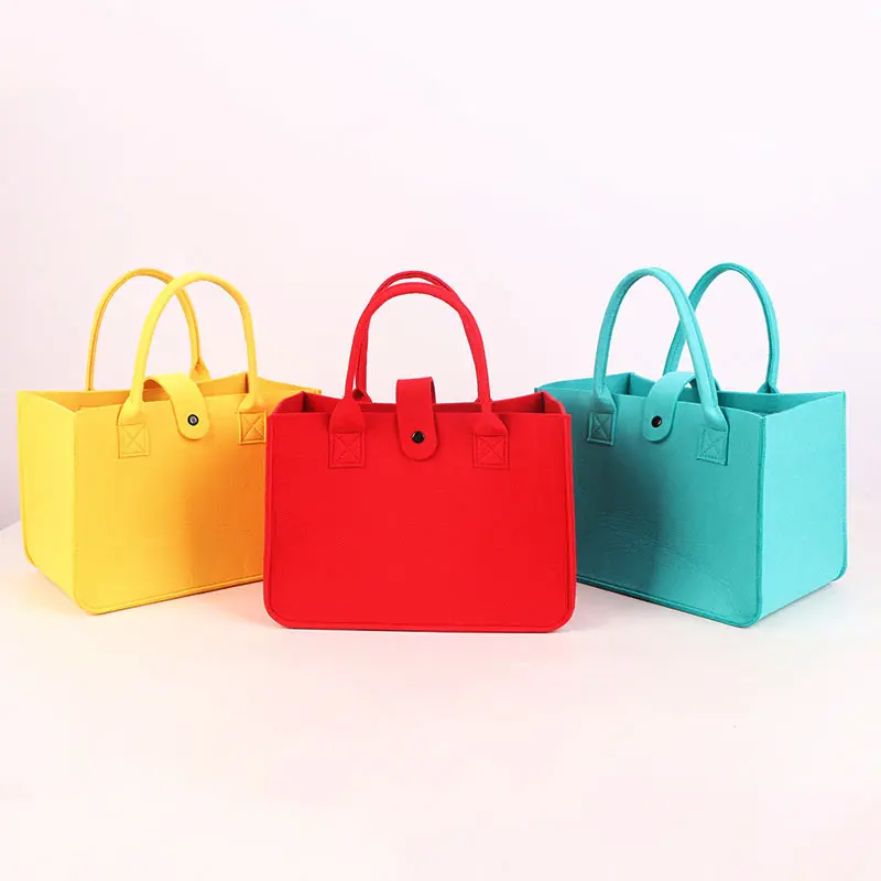 

Large Felt Shopping Bags Multifunction Tote Bag for Grocery Reusable Gift Bag with Handle Toy Sundries Storage