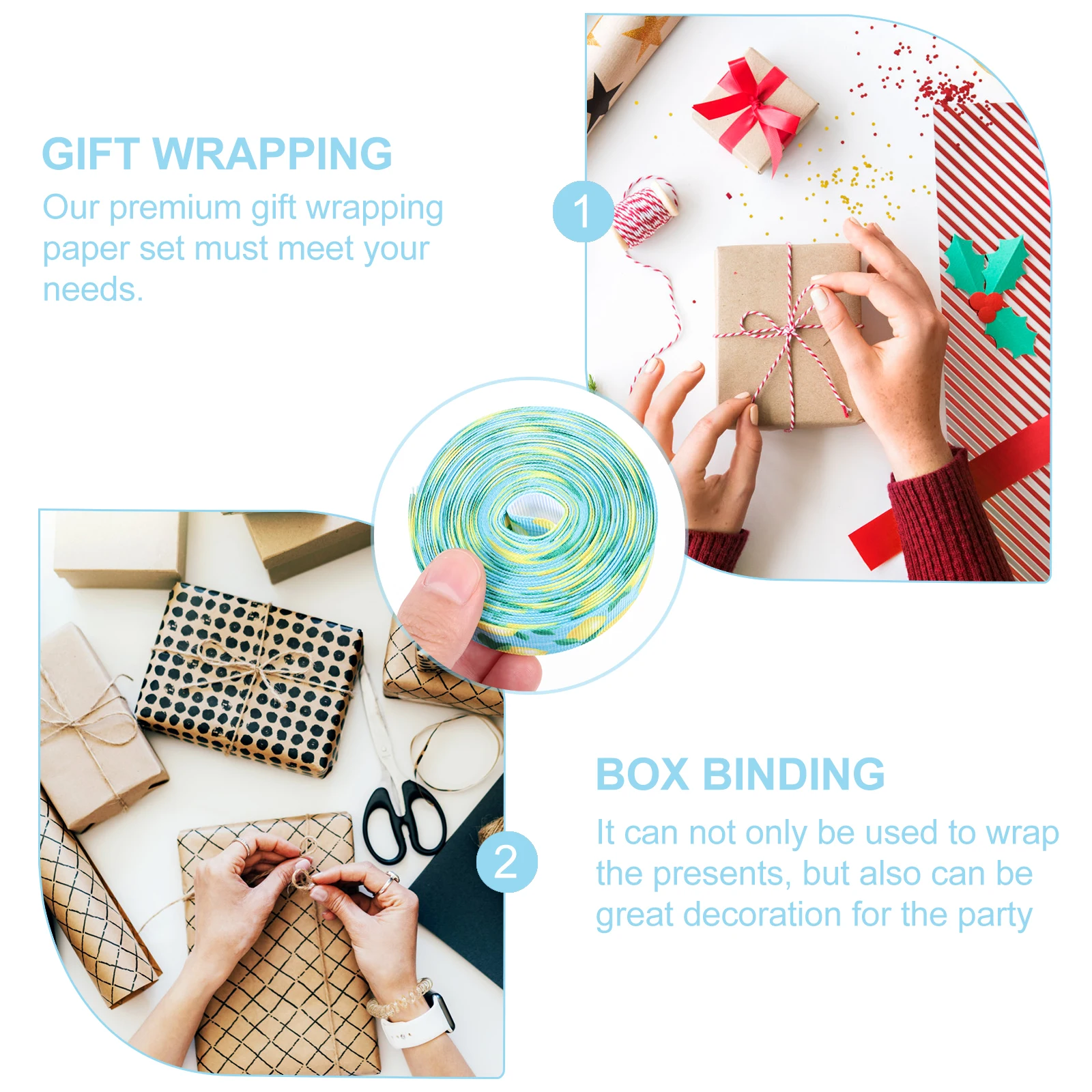 

1 Roll Polyester Lemon Ribbon Decorative Holiday Gift Wrapping Ribbon for DIY Crafts