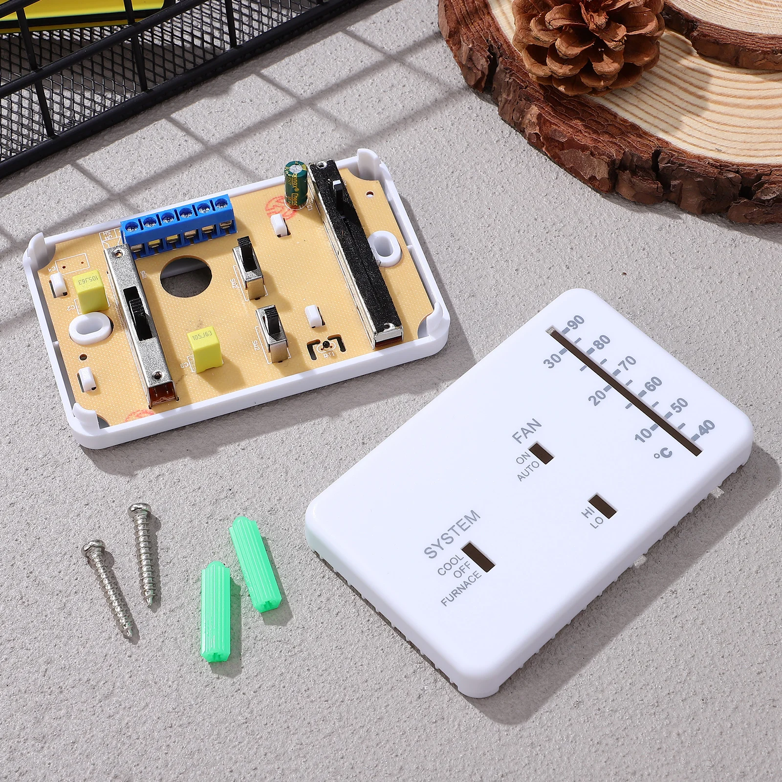 

Rv Thermostat Controller Wall Mount Camper Van Replacement Temperature Control Easy Install Wide Application Strong Abs