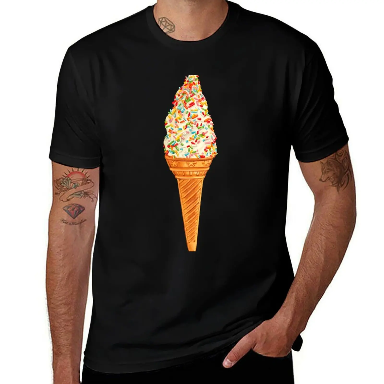 

Sprinkle Ice Cream Pattern - Red T-Shirt cotton t shirts man 100% t shirts for man cotton soft