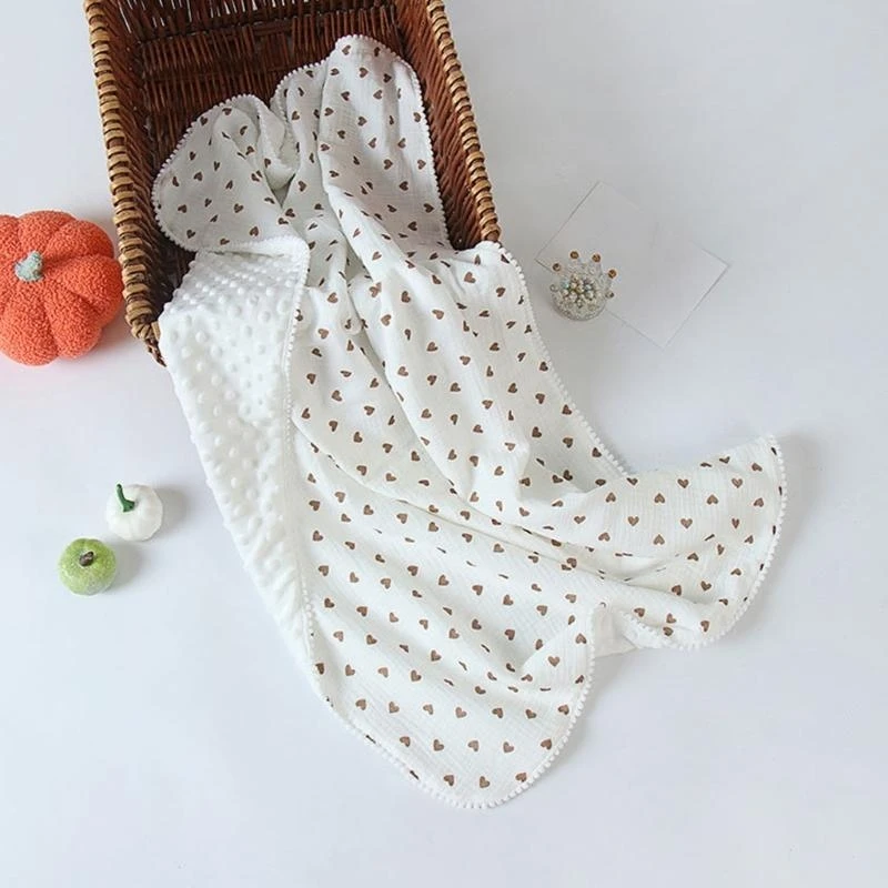 مقدمة من القطن ودعم الصوف المنتشرة بطانيات تلقي البطانيات حديثي الولادة للجنسين 0-3 سنوات لحاف سوبر الحضانة بطانيات 4xBC