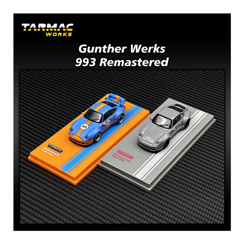 TW In Stock 1:64 993 Remastered Gunther Werks Blue Orange GRAY Diecast Car Model Collection Miniature Toys Tarmac Works