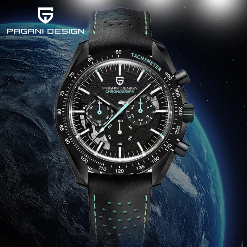 NEW PAGANI DESIGN Top Brand Mens Watches Quartz Watch Chronograph AR Sapphire Glass Stainless Steel Waterproof Relogio Masculino