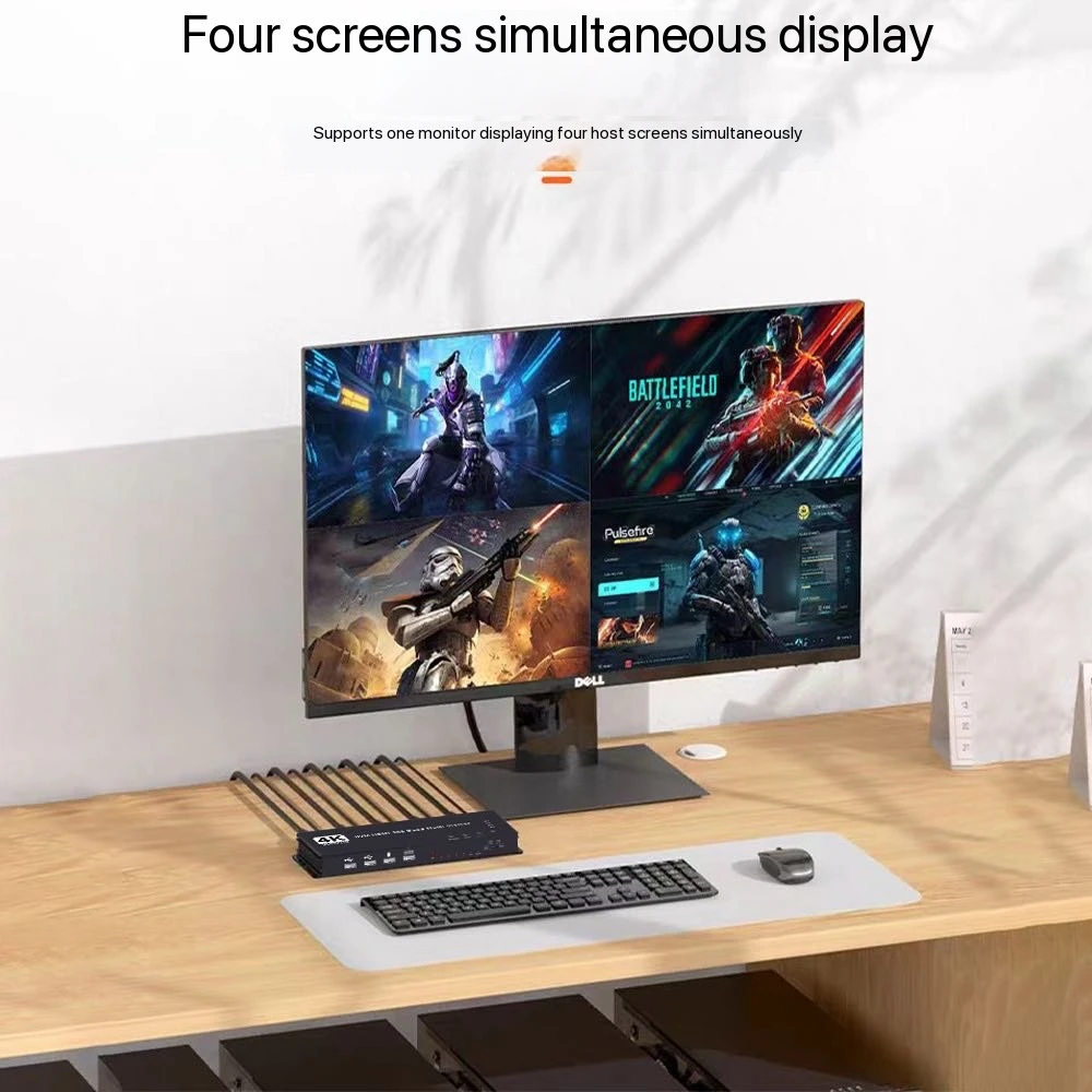 4K HDMI KVM Switch 4x1 Quad Multi Viewer 4 in 1 Out Seamless Switch  4 Port HDMI Multiviewer 4 PC Share 1 Monitor Mouse Keyboard