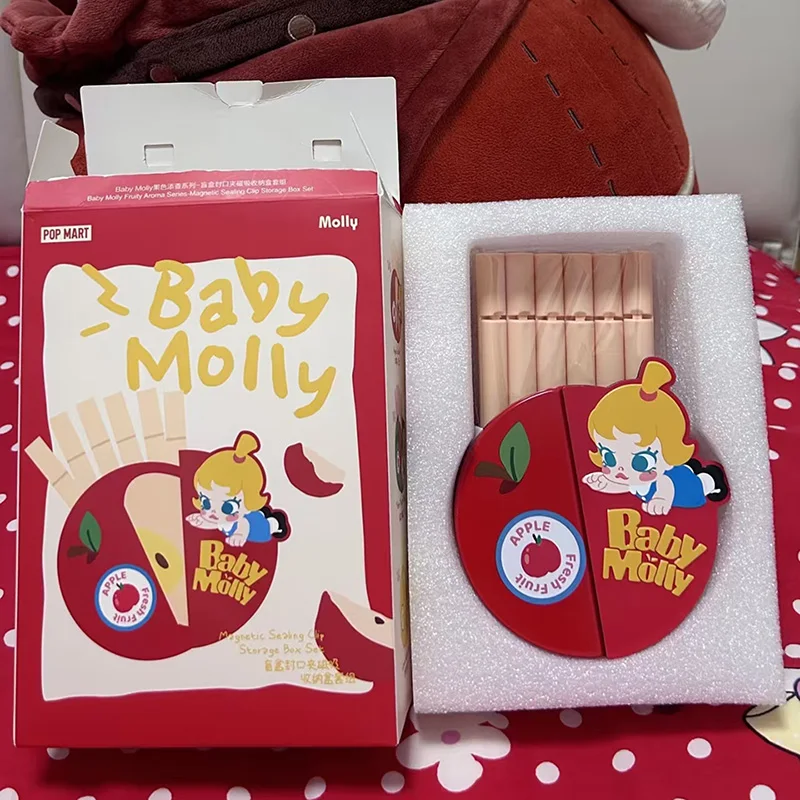 

POPMART Baby Molly Fruit-Colored Magnatic Sealing Clip Storage Box Set Series Blind Box Guess Bag Desktop Decoration