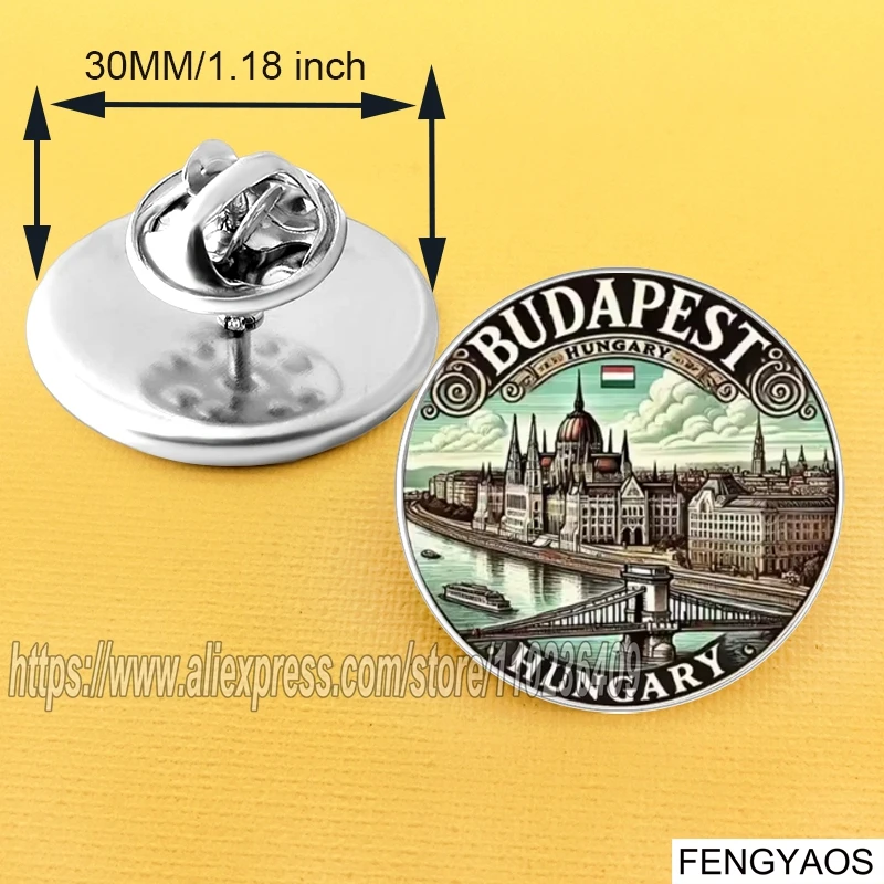 Stainless Steel Vintage Rome Italy Landmark Metal Brooch Pin Colosseum Travel Souvenir Lapel Badge
