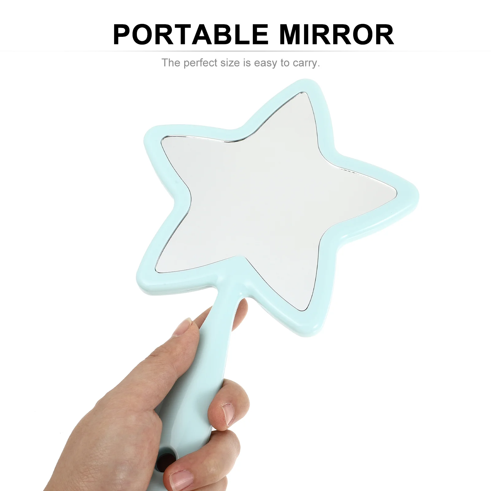 1Pc Portable Handle Mirror for Makeup Compact and Lightweight Handheld Mirror with True Color Details