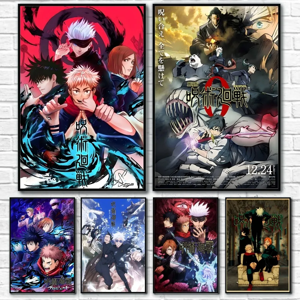 

J-Jujutsu K-Kaisen Anime Poster Sticky Wall Art Printing Waterproof Home Living Bed Room Bar Aesthetic Decor